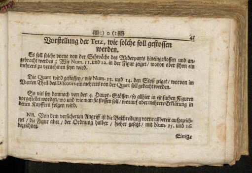 Vorstellung der Terz, wie solche soll gestossen werden