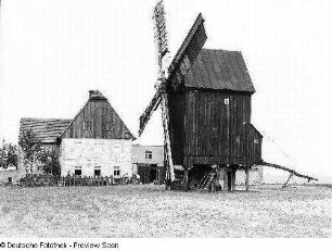 Mühlengehöft und Bockwindmühle, Sachsen (vor 1945)