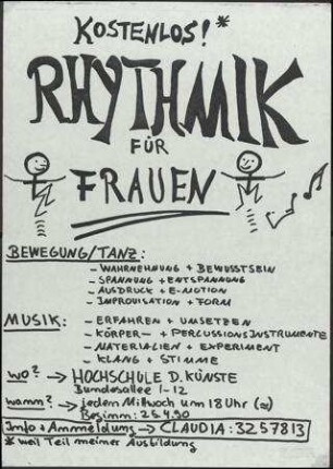 Kostenlos! Rhytmik für Frauen