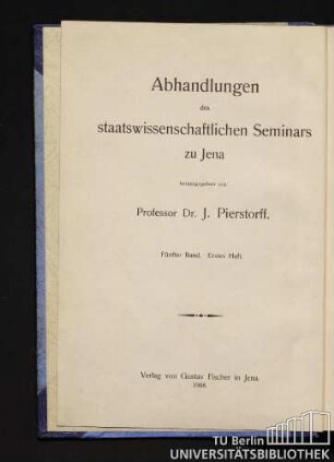Die Erfurter Kunst- und Handelsgärtnerei in ihrer geschichtlichen Entwickelung und wirtschaftlichen Bedeutung