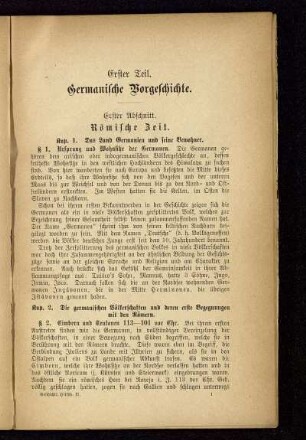 Erster Teil. Germanische Vorgeschichte