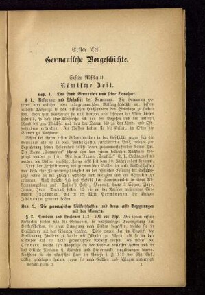 Erster Teil. Germanische Vorgeschichte