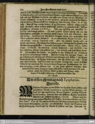 Am ersten Sonntag nach Epiphanias