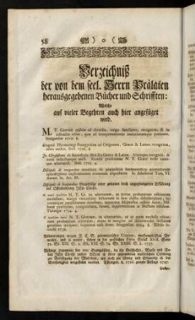 58-64, Verzeichnis; P.S.