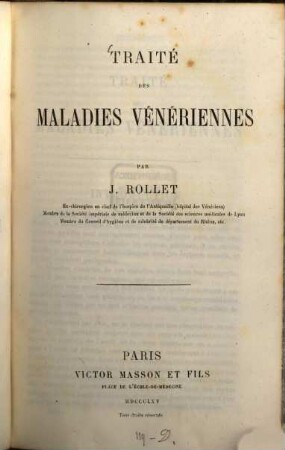 Traité des maladies vénériennes