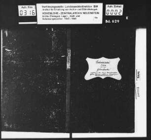 Auszug aus dem Güterbuch über die Liegenschaften der Standesherrschaft Hohenlohe-Oehringen in Friedrichsruhe.