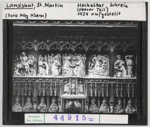 Landshut: St. Martin, Hochaltar, Schrein, oberer Teil