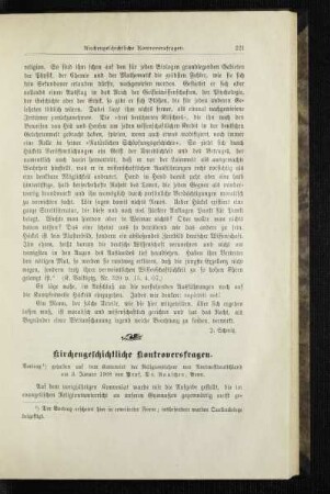 Krichengeschichtliche Kontroversfragen : Vortrag gehalten auf dem Konveniat der Religionslehrer von Nordwestdeutschland am 3. Januar 1908