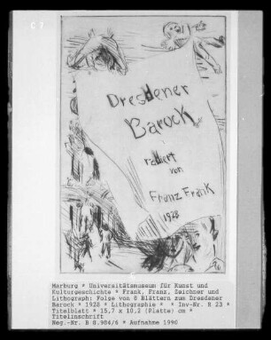 Folge von 8 Blättern zum Dresdener Barock — Titelblatt