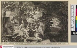 [H. Familie mit Engeln; La Vierge dite, aux anges, assise avec l'enfant Jésus, dans un paysage]