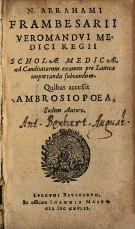 Scholae medicae : ad candidatorum examen pro laurea impetranda subeundum