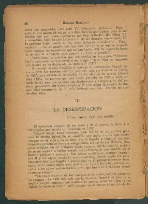 III - La desesperación