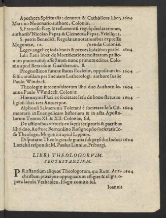 Libri Theologorum Protestantium.