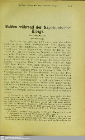 Meißen während der Napoleonischen Kriege