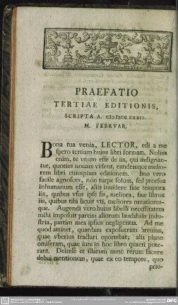Praefatio Tertiae Editionis