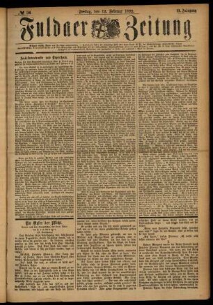 Ausgabe vom Freitag, den 12. Februar 1892.