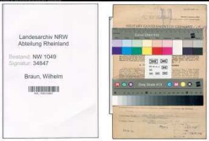 Entnazifizierung Wilhelm Braun , geb. 28.05.1900 (Bahnsekretaer)