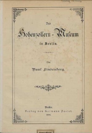 Das Hohenzollern-Museum in Berlin