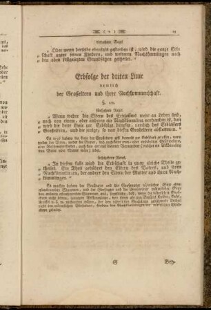 Erbfolge der driten Linie nemlich der Großeltern und ihrer Nachkommenschaft.
