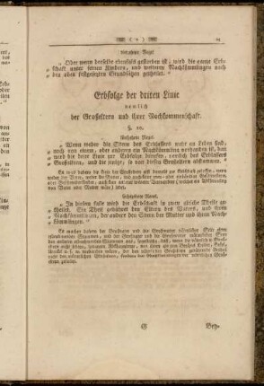 Erbfolge der driten Linie nemlich der Großeltern und ihrer Nachkommenschaft.