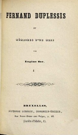 Fernand Duplessis ou mémoires d'un mari : par Eugène Sue, 4
