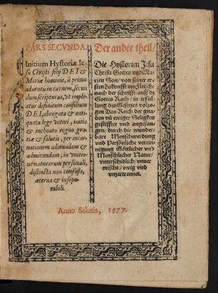 Pars Secunda. Der ander theil ...