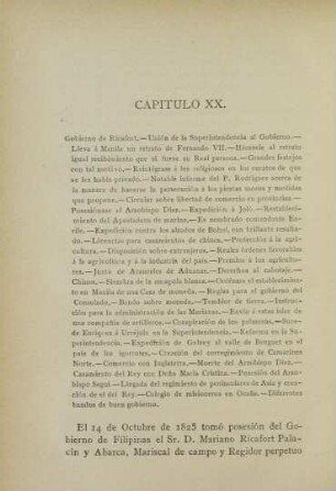 Capítulo XX. Gobierno de Ricafort. - ...
