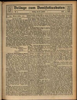 Zweite Ausgabe vom Sonntag, den 22. Januar 1928.