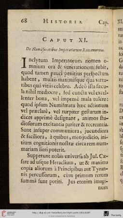 Caput XI: De Numismatibus Imperatorum Romanorum