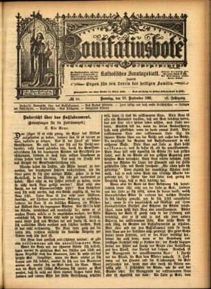 Erste Ausgabe vom Sonntag, den 22. September 1901.