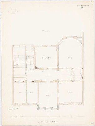 Haus August von Heyden, Berlin-Tiergarten Ausgeführter Entwurf: Grundriss 2.OG