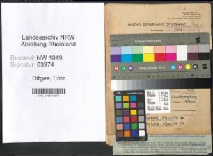 Entnazifizierung Fritz Ditges , geb. 10.06.1896 (Kaufmann)