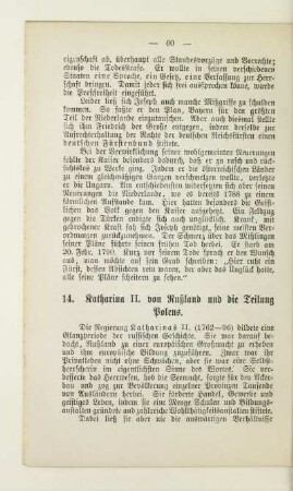 14. Katharina II. von Rußland und die Teilung Polens