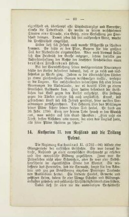 14. Katharina II. von Rußland und die Teilung Polens