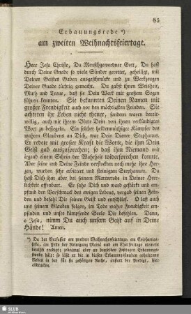 Erbauungsrede am zweiten Weihnachtsfeiertage