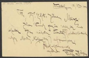 Brief an B. Schott's Söhne : 18.11.1910