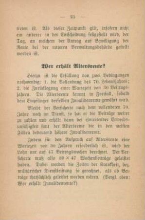 Wer erhält Altersrente?