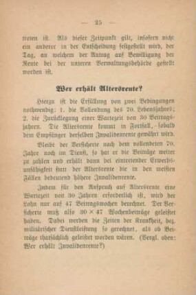 Wer erhält Altersrente?
