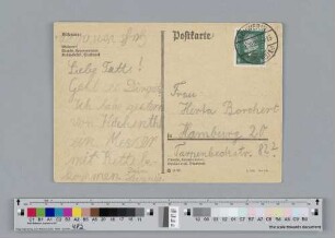 Postkarte an Hertha Borchert