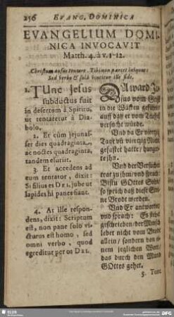 Evangelium Dominica Invocavit Matth. 4. à v. 1-12