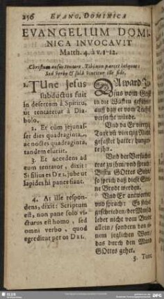 Evangelium Dominica Invocavit Matth. 4. à v. 1-12