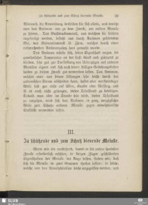 III. Zu schützende und zum Schutz dienende Metalle