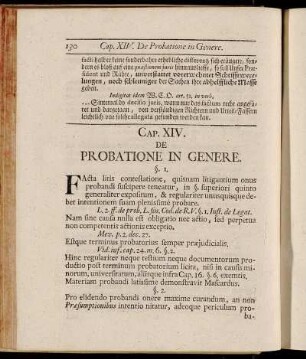 Cap. XIV. De Probatione in Genere.