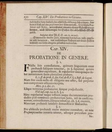 Cap. XIV. De Probatione in Genere.