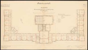 Kadettenanstalt der Garnison, Naumburg/Saale: Niederdruckdampfheizungs- und Lüftungsanlage im Grundriss 1. Obergeschoss 1:100