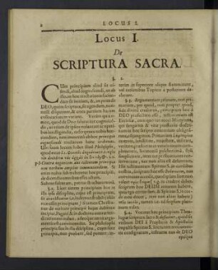 Locus I. De scriptura sacra.