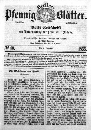 No. 40, Sonnabend, den 1. Oktober