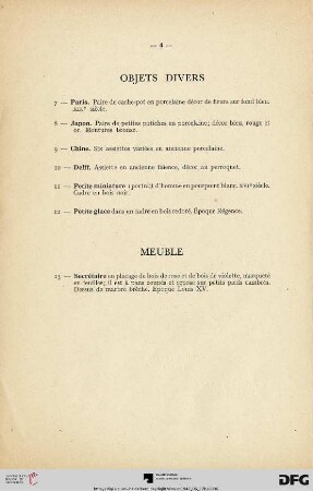 Objets divers (Nr. 7-12)