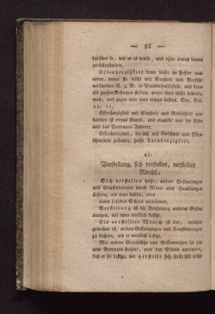 45. Verstellung, sich verstellen, verstellter Mensch.