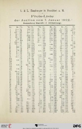 Preisliste